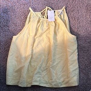 A New Day Yellow Tie Front Tank Top